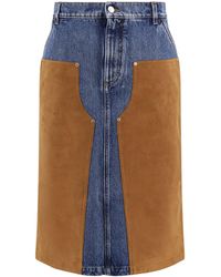 Stella McCartney - Denim Midi Skirt - Lyst