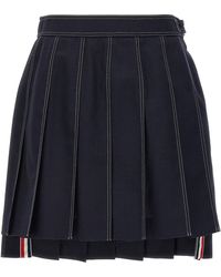 Thom Browne - Mini Pleated Skirt Gonne Blu - Lyst
