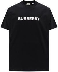 Burberry - T-shirt in cotone organico con logo frontale - Lyst
