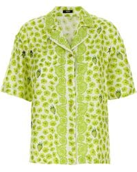Versace - Silk Twill Shirt With Strawberry Garden Print - Lyst