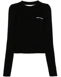 Palm Angels - Short Sweater With Embroidery - Lyst