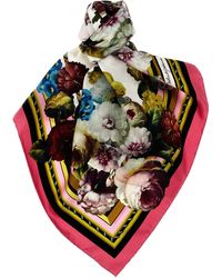 Dolce & Gabbana - Floral Print Scarf Sciarpe Multicolor - Lyst