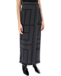 Totême - Monogram Wool Maxi Sarong Skirt - Lyst