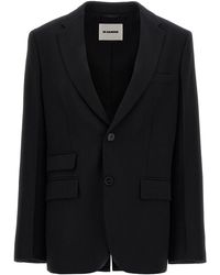 Jil Sander - Tailored Single-Breasted Blazer Blazer And Suits Nero-Donna - Lyst