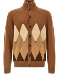 Ballantyne - Cardigan Argyle Maglioni Marrone-Uomo - Lyst