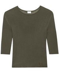 Saint Laurent - Semi-Sheer Certified Viscose Knitted Top - Lyst