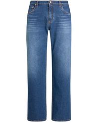 Etro - Straight-Leg Jeans With Pegaso - Lyst