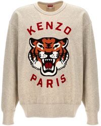 KENZO - Lucky Tiger Felpe Grigio - Lyst