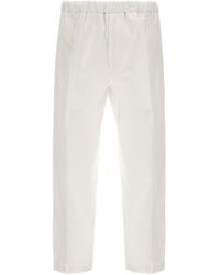 Jil Sander - Gabardine Trousers Pantaloni Bianco - Lyst
