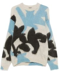 Roberto Collina - Ikebana Inlay Crewneck Mohair Sweater - Lyst