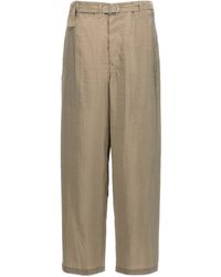 Lemaire - 'Seamless Belted' Trousers - Lyst