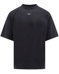 Off White c o Virgil Abloh Cut Off Printed Cotton T Shirt in White for Men Lyst