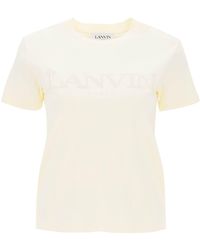 Lanvin - Logo Embroidered T Shirt - Lyst