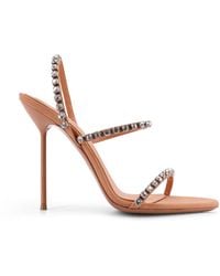 Paris Texas - Lidia Satin Sandals With Crystal Detail - Lyst