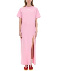 MSGM - Relaxed-Fit Long Dress With Side Slit - Lyst