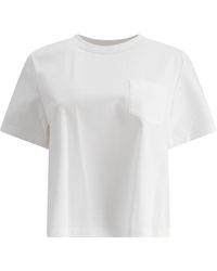 Sacai - Cotton Jersey And Nylon Twill T-shirt Shirts White - Lyst