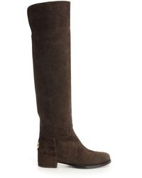 Dolce & Gabbana - Lambskin Suede Boot Boots Marrone-Donna - Lyst