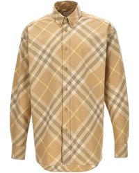 Burberry - Check Shirt Camicie Beige - Lyst