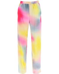 MSGM - Pantaloni In Raso Multicolor - Lyst