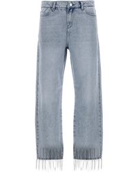 Karl Lagerfeld - Rhinestone Fringed Jeans Blu - Lyst