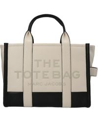 Marc Jacobs - The Colorblock Medium Tote Tote Bag White/black - Lyst