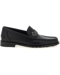 Fendi - Ff Metal Mocassini Nero-Uomo - Lyst
