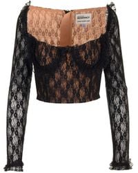 SELF PORTRAIT RESIDENCY - Lace Corset Top Tops Black - Lyst