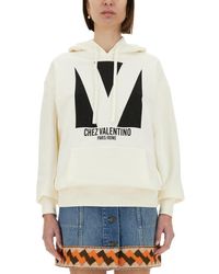 Valentino Garavani - Cotton Hoodie With Print - Lyst