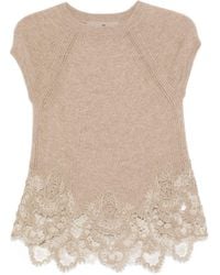 Ermanno Scervino - Lace-Trimmed Top - Lyst