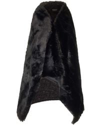【関税&送料込】Balenciaga Faux Fur Cape Balenciaga Faux Fur Sweatshirt in Black | Lyst