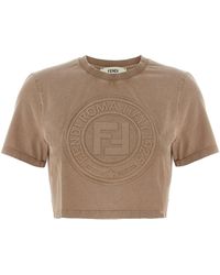 Fendi - Logo Cotton T-Shirt - Lyst