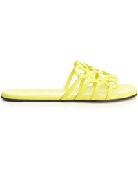 Loewe - X Paula's Ibiza Leather Petal Anagram Slides - Lyst