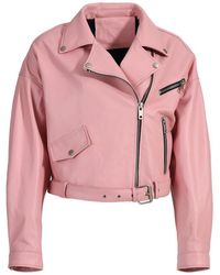 Wanan Touch - Stella Jacket In Pink Lambskin Leather - Lyst