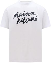 Maison Kitsuné - T-shirt in cotone con stampa Logo - Lyst