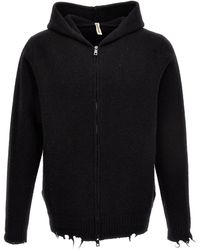 Giorgio Brato - Destroyed Details Hooded Cardigan Sweater - Lyst