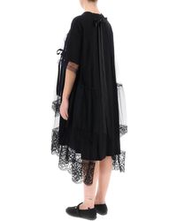 Simone Rocha - Midi Dress In Mesh With Lace And Bows - Lyst