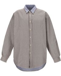 Hed Mayner - Pinstripe Oxford Camicie Bianco - Lyst
