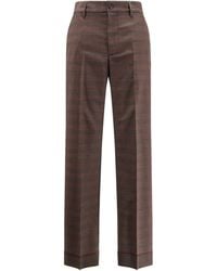 MM6 by Maison Martin Margiela - Wool Blend Trousers With Raw-Cut Edges - Lyst