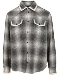 Golden Goose - Journey M's Over Shirt With Designed Yokes Patch Pockets Check Blend Wool Shirts - Lyst