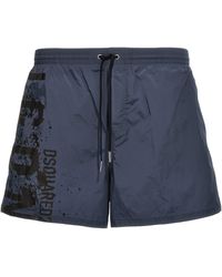 DSquared² - Midi Boxer Shorts Beachwear Blu - Lyst