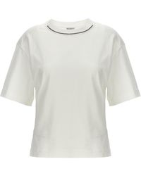 Brunello Cucinelli - Monile T Shirt Bianco - Lyst