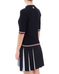 Thom Browne - Pointelle Knit T Shirt - Lyst