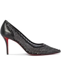 Christian Louboutin - Apostropha Mesh Strass Heeled Shoes Black - Lyst