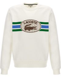 Lacoste - Logo Print Felpe Bianco - Lyst