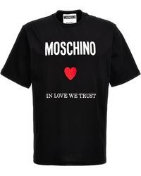 Moschino - In Love We Trust T Shirt Nero - Lyst