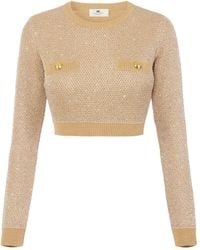 Elisabetta Franchi - Wool Crewneck Sweater - Lyst