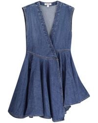 Alaïa - Wrap Denim Dress - Lyst