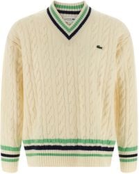 Lacoste - Braided Wool Sweater - Lyst