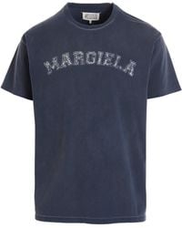 Maison Margiela - Logo Print T-shirt Blue - Lyst