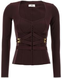 Elisabetta Franchi - Bustier Blazer Blazers Bordeaux-Donna - Lyst